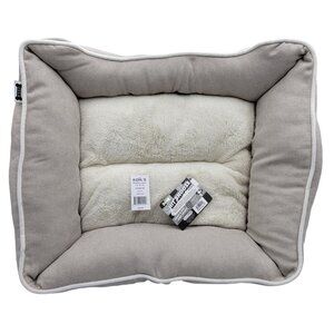 Woof Pet Bed Rectangular Plush  24" Grey & Black Polyester Fiber NEW